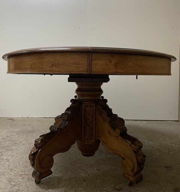 Table Guéridon à Bandeau En Noyer d époque du début du XX ème siècle