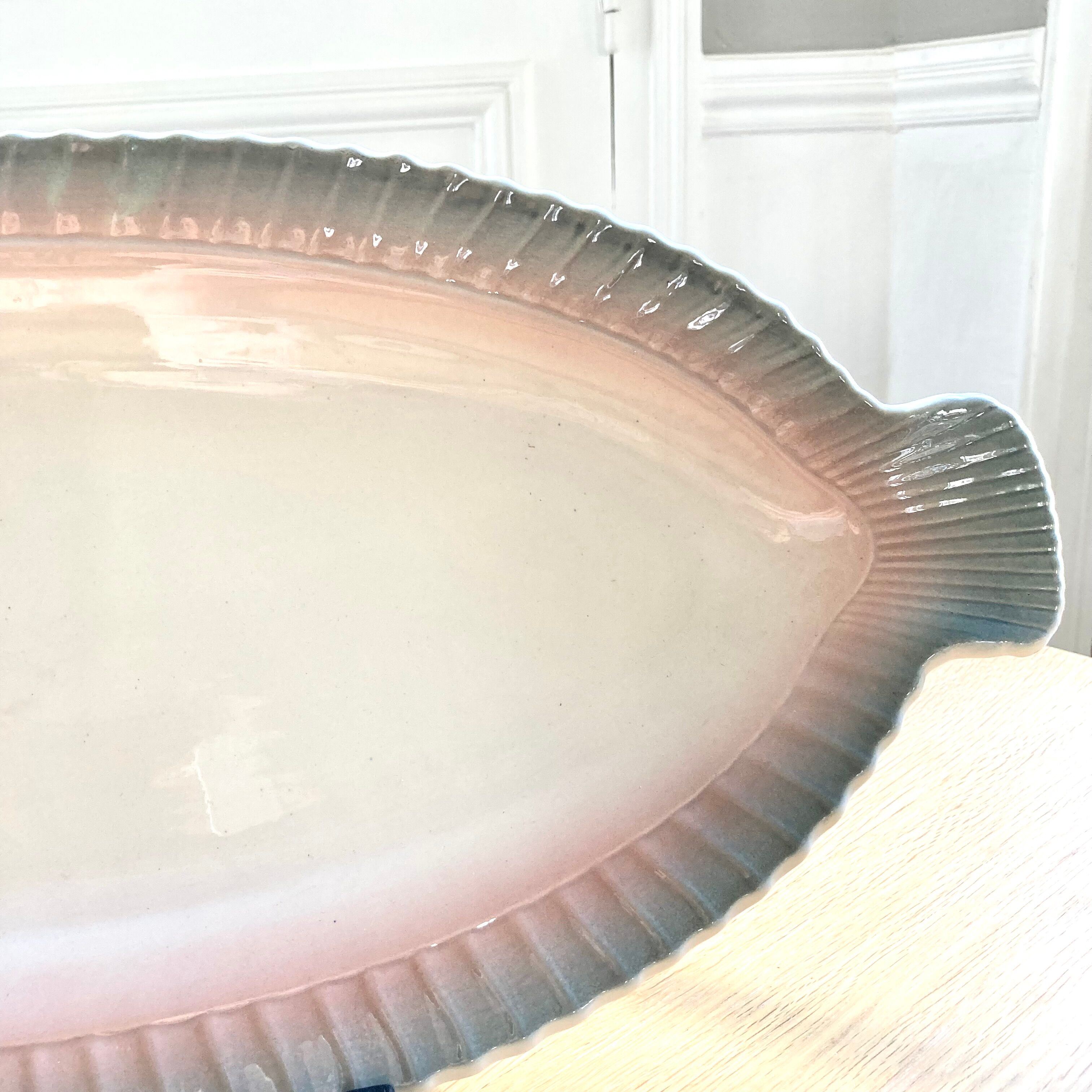 Faience fish dish Digoin Sarreguemines