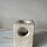 Brutalist stone sculpture lamp