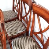 set of 6 recent Restoration style chairs in solid stained beech in excellent condition