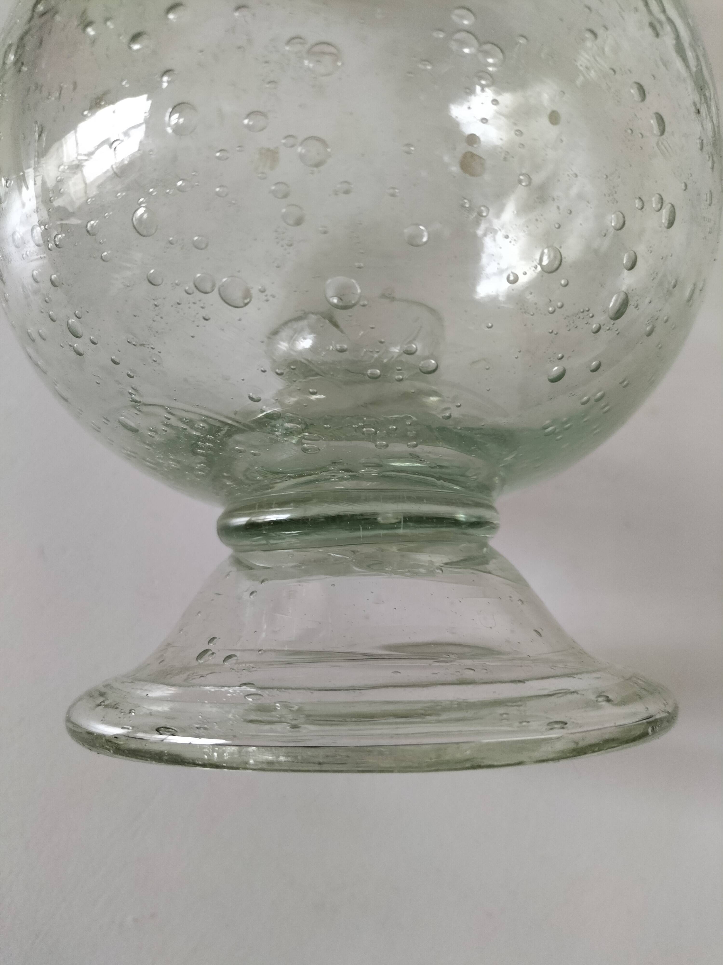 Blown glass bubble photophore, baluster shape – workshop spirit