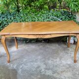 Louis XV coffee table in oak and cherry marquetry.
