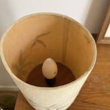 Lampe vintage bois et tissus peint