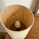 Lampe vintage bois et tissus peint