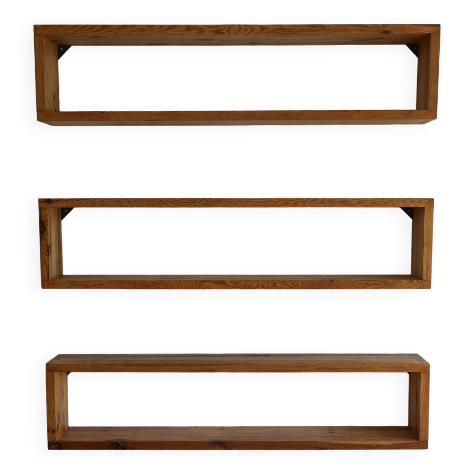 Étagères Murales en Pin par Ate Van Apeldoorn pour Houtwerk Hattem, 1970s, Set de 3