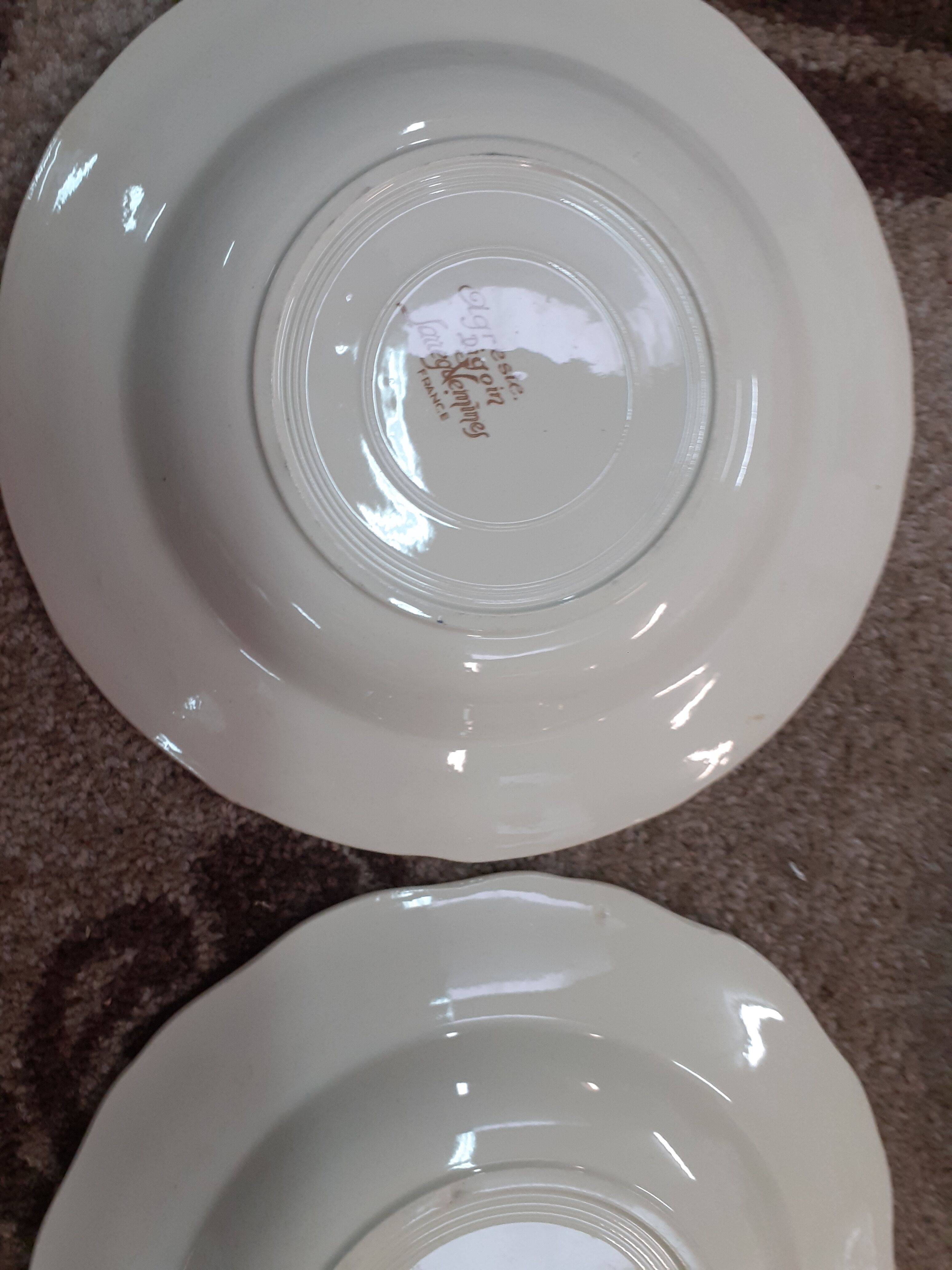 Lot de 6 assiettes creuses Sarreguemines modèle Agreste