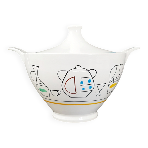 Digoin sarreguemines soupiere 1960 vintage annees 60 faience porcelaine 60'
