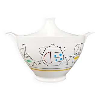 Digoin sarreguemines soup tureen 1960 vintage 60s earthenware porcelain 60s