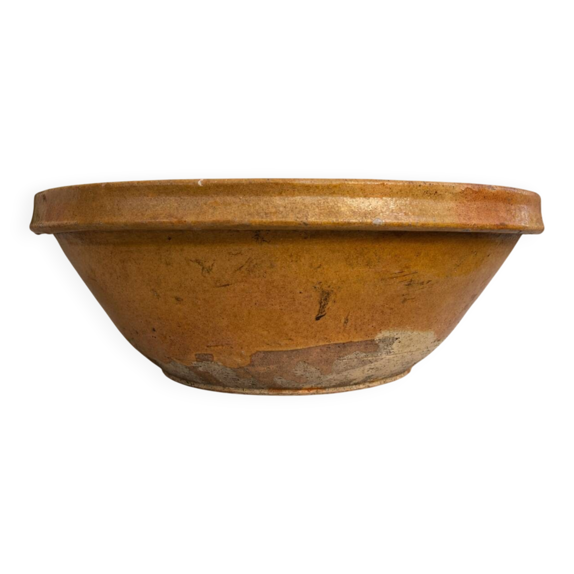 Old yellow glazed terracotta gresale