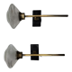 Pair of brass and glass wall lamps