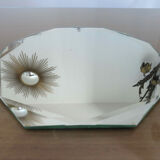 Beveled octagonal mirror 40s 50s 27 cm X 27 cm