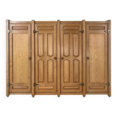 Armoire en Chêne et Laiton par Guillerme Et Chambron, 1960s