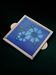 Space age floral blue ceramic trivet, Spain, 1970s