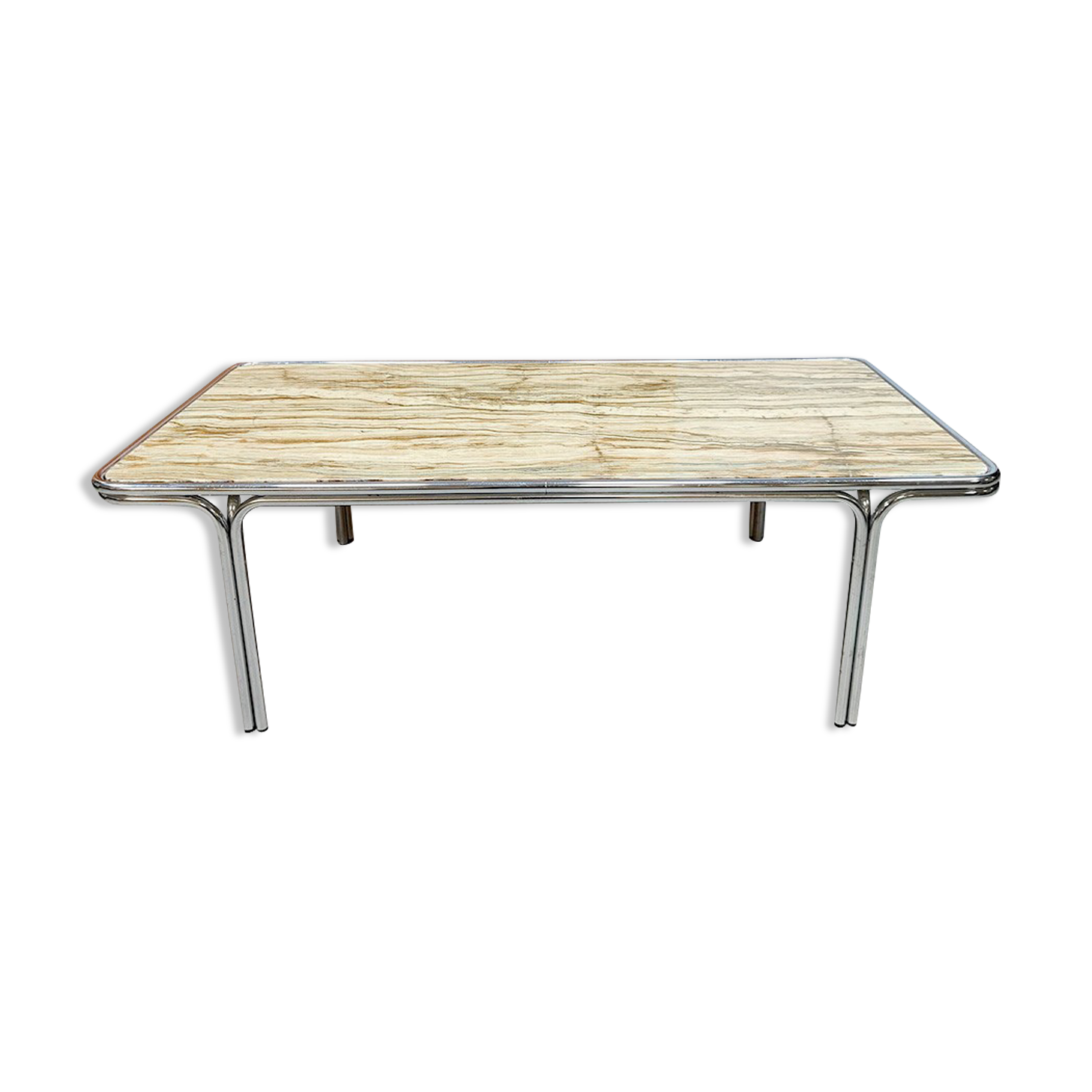 Table basse en marbre vintage 'style Bauhaus'