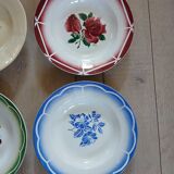 8 assiettes creuses anciennes dépareillées