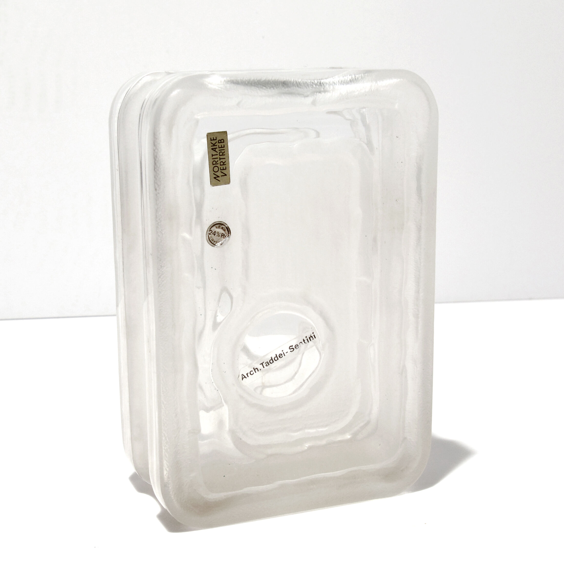 1970s modernist crystal vase, noritake, japan