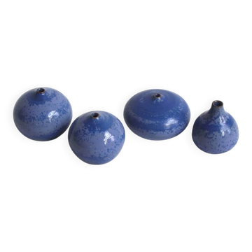 Set of 4 blue ceramic vases - Antonio Lampecco