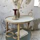 Desserte, table roulante en rotin années 60