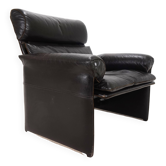 Saporiti Italia leather armchair by Giovanni Offredi, 1970