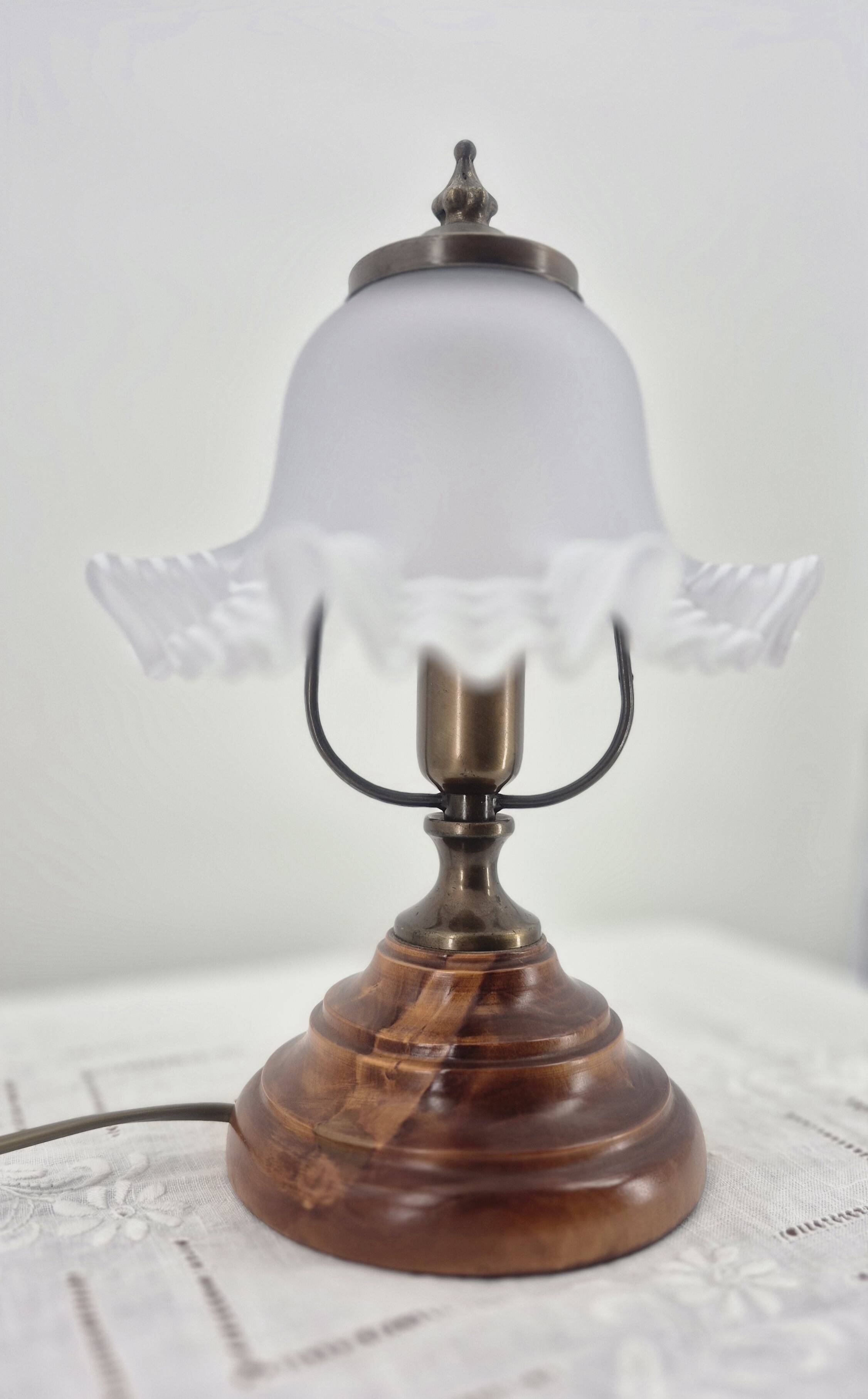 Lampe à poser vintage abat jour tulipe