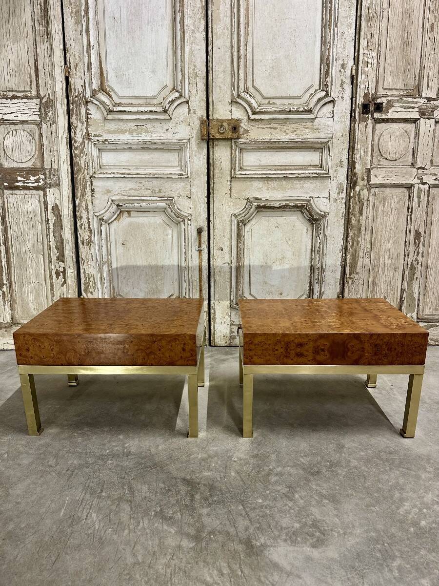 Pair of bedside tables forming end tables by Guy Lefèvre for Maison Jansen circa 1970