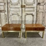 Pair of bedside tables forming end tables by Guy Lefèvre for Maison Jansen circa 1970
