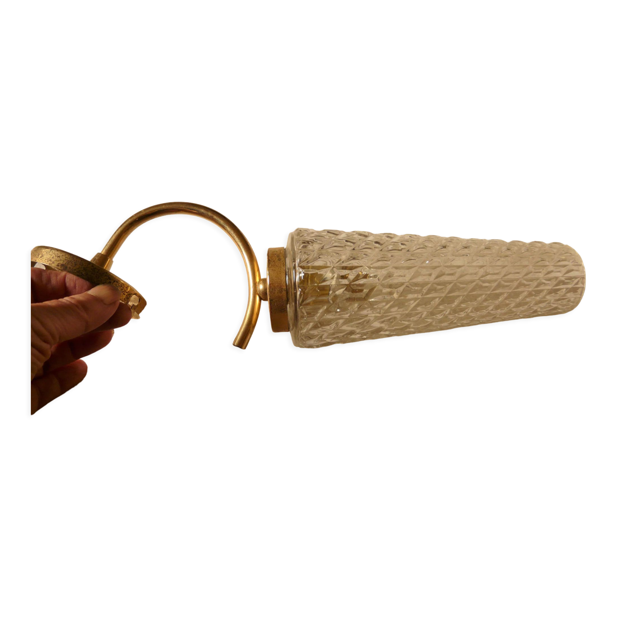 Metal and glass sconce from the 1950s