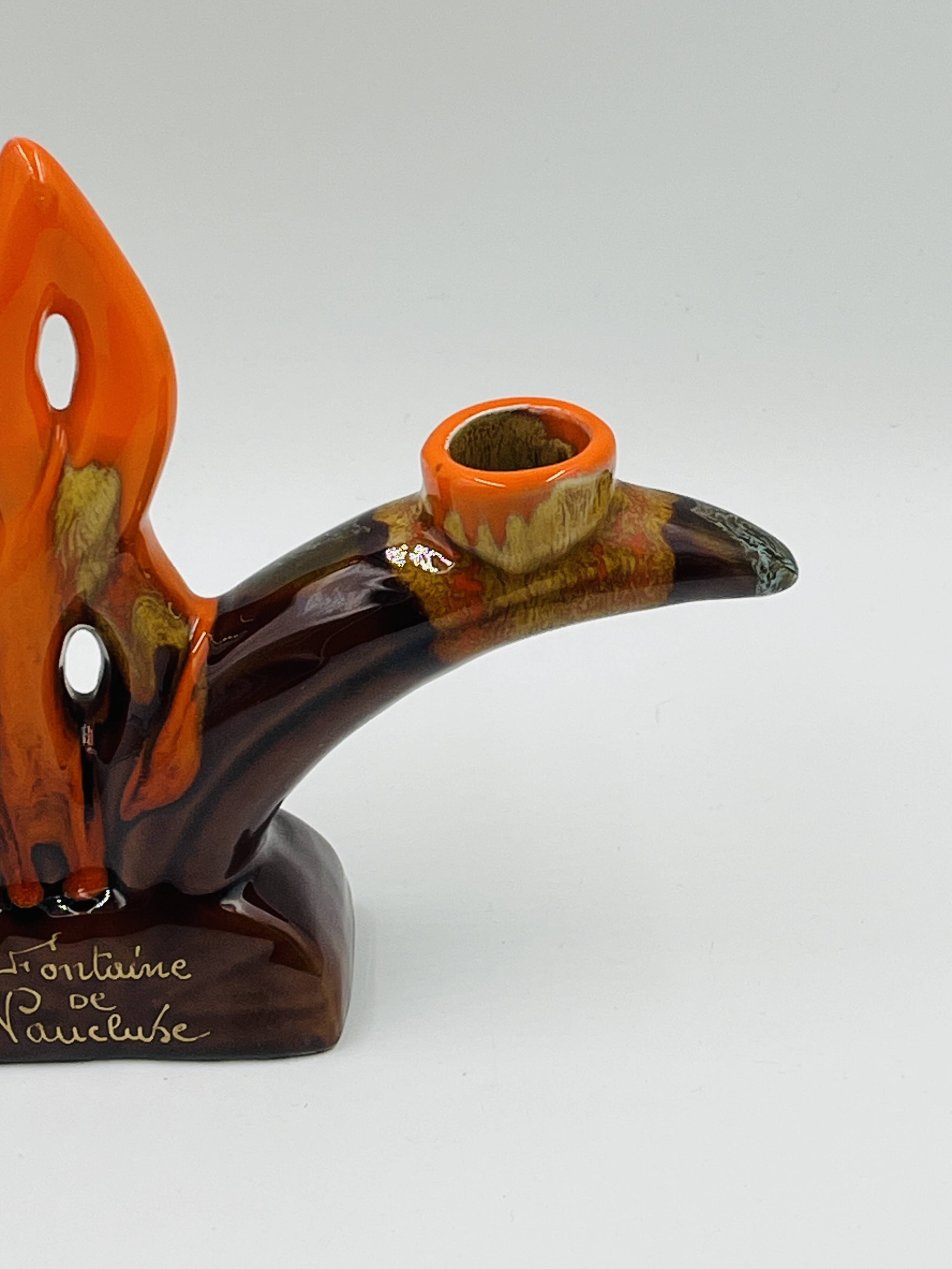 Double candlestick Vallauris Fontaine de Vaucluse vintage ceramic