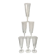 Set of 6 champagne flutes in crystal engraved years 50-60