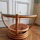 Table basse en rotin avec plateau en verre