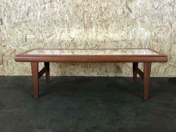 Table en teck table basse design danois avec miroir années 60