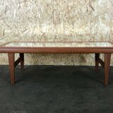 Table en teck table basse design danois avec miroir années 60