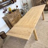 Solid oak table with extensions