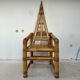 Fauteuil trône en bambou des années 70