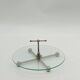 Vintage glass and silver metal presentation / service tray