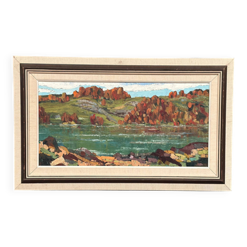 Swedish Oil On Canvas – “River View” By Tage Törngren