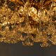 Lustre, 3 levels, crystal flowers, Italy 1970