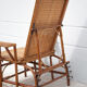 Antique rattan chaise longue, Chilean, rattan deckchair, folding backrest, removable footrest