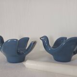 Pair of vintage Italian ceramic bird candlesticks