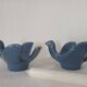 Pair of bird ceramic candle holders vintage Italy
