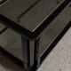 Large coffee table in metal, glass and mirror 1970