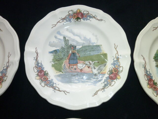 Set of 6 dessert plates in Sarreguemines model Obernai