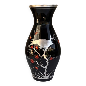 Grand vase en verre hyalite Grossenhein, Allemagne des années 1950