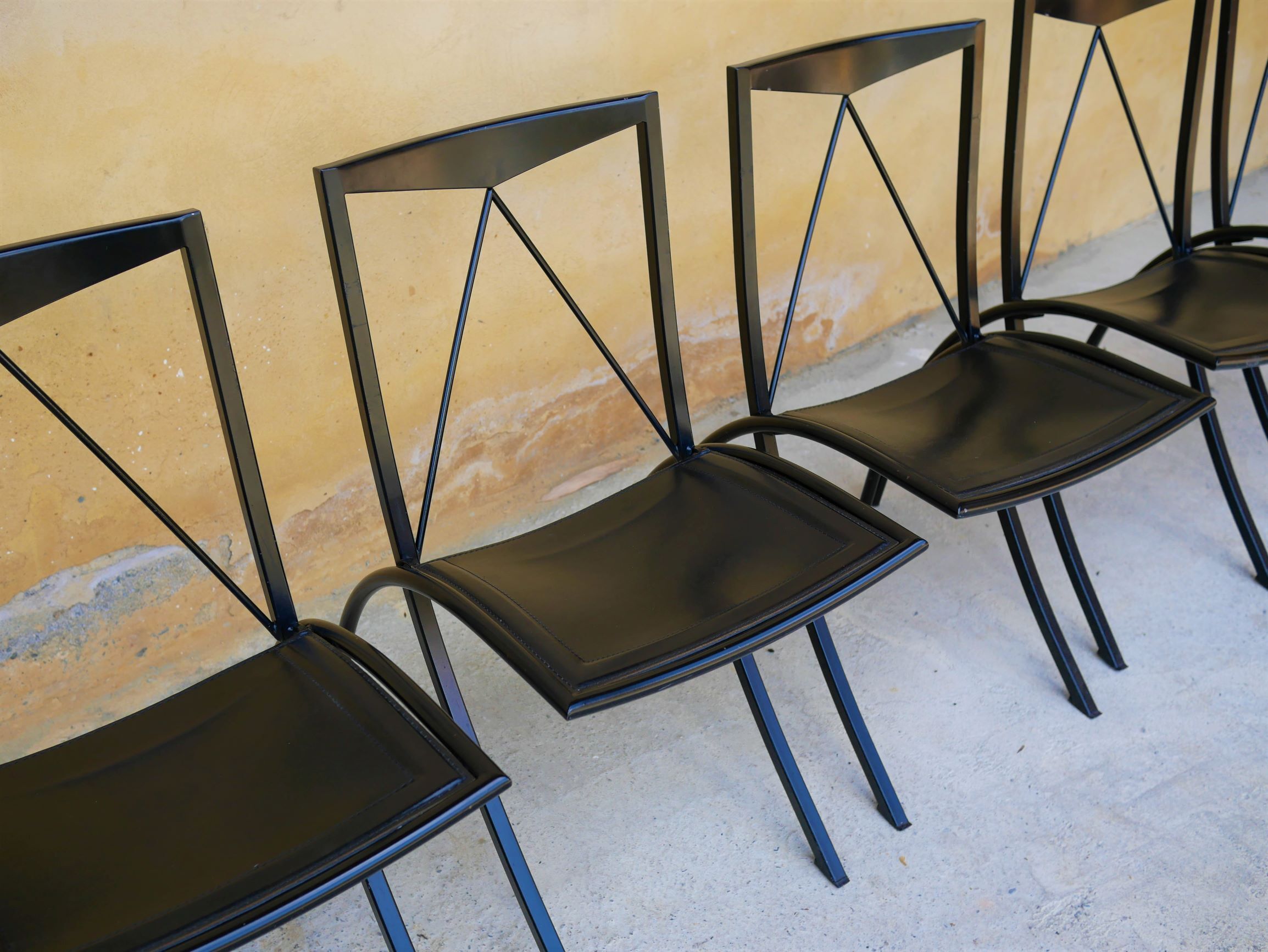 Chair by Cattelan Italia folding vintage leather and metal