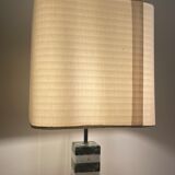 Pair of white and green marble lamps, 1970's