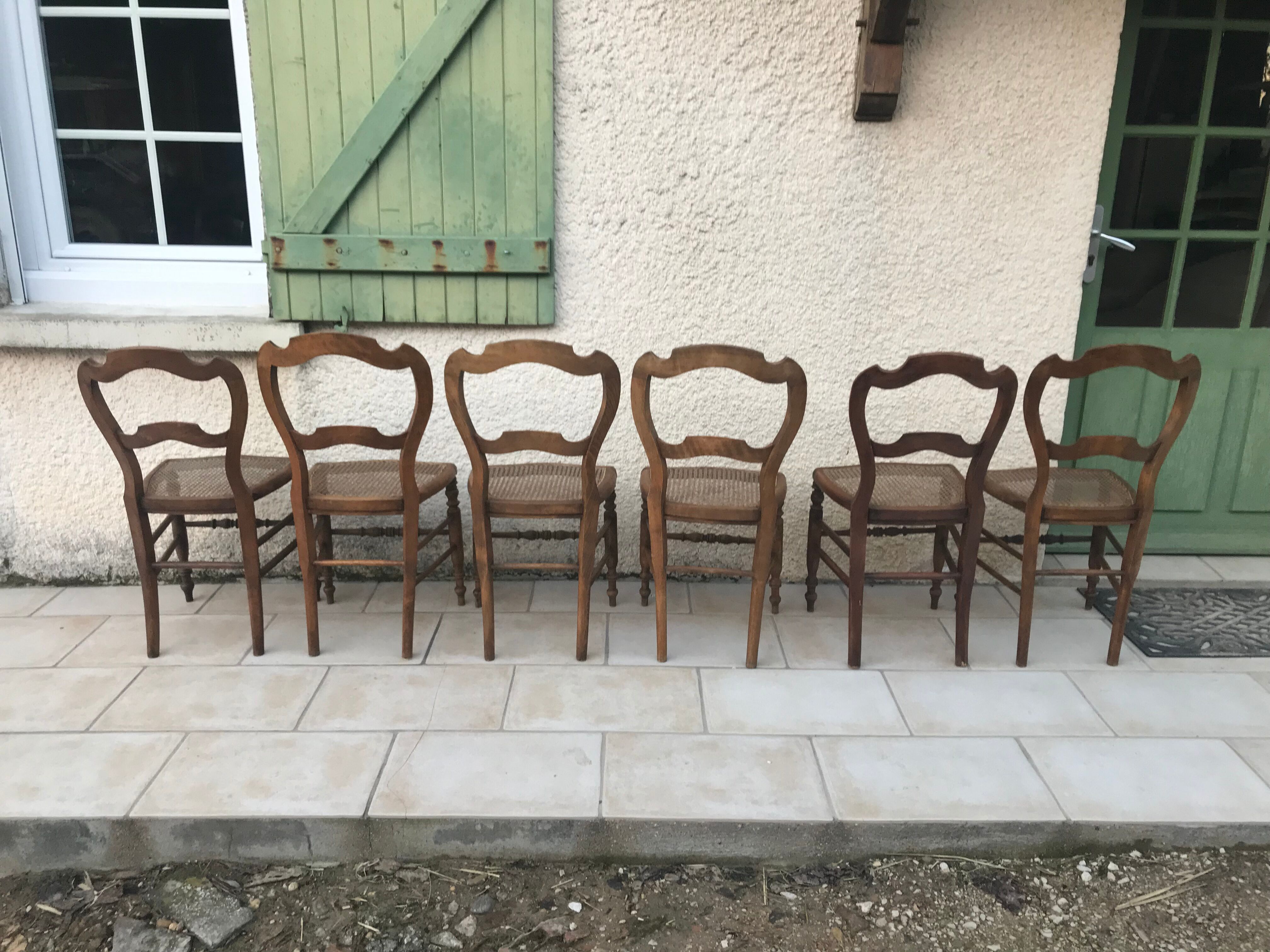 6 old Louis Philippe chairs