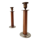 Pair of antique folk art candlesticks