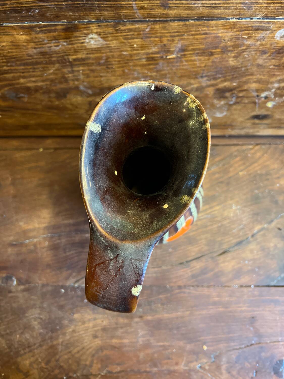 Vase vintage marron Brigitte France des années 1960