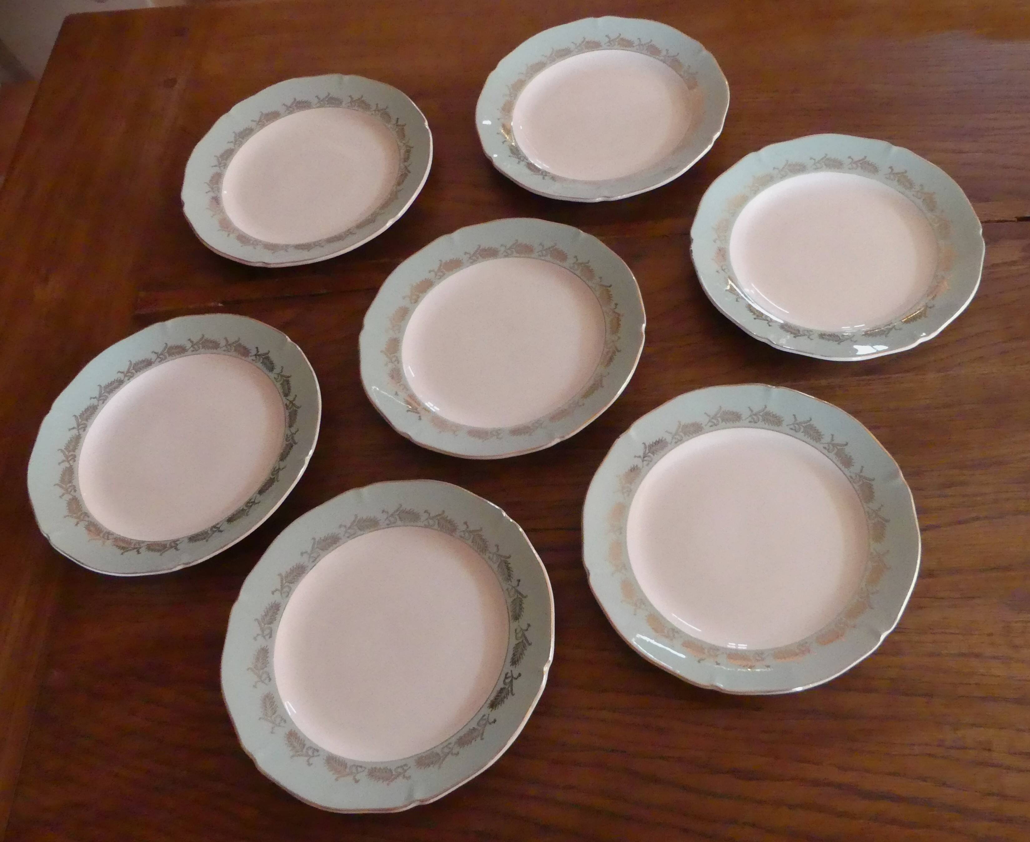 Set of 7 "Picardie" plates from Ceranord in semi-porcelain.