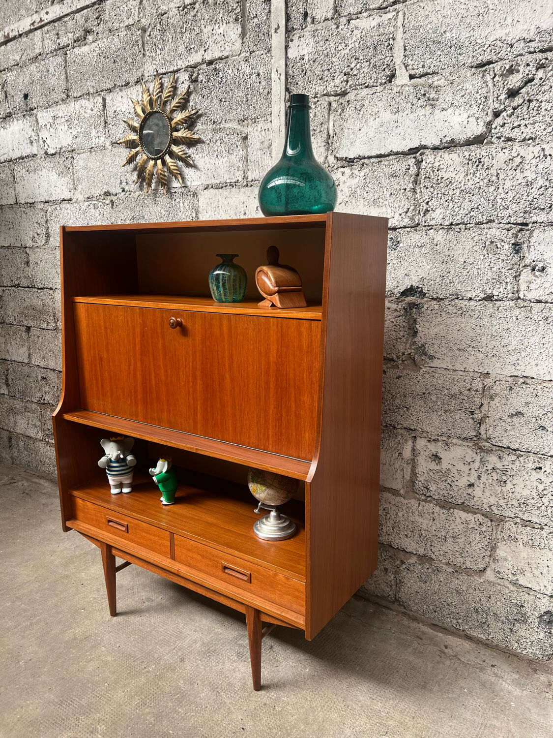 Secretary, 1960 Scandinavian high teak row